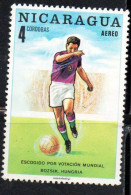 NICARAGUA 1970 FIFA WORLD CUP WINNERS JOZEF BOZSIK HUNGARY 4cor USED USATO OBLITERE' - Nicaragua