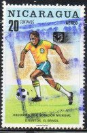 NICARAGUA 1970 FIFA WORLD CUP WINNERS DJALMA SANTOS BRAZIL 20c USED USATO OBLITERE' - Nicaragua