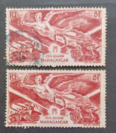 FRANCE COLONIE MADAGASCAR 1942 ANNIVERSAIRE DE LA VICTOIRE AIRMAIL CAT YVERT N. 65 OBLITERE MNG - 1946 Anniversaire De La Victoire