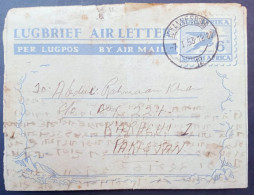 SOUTH AFRICA Postal History 6d Aerogramme Stationery AIR LETTER On Flying Birsd, Postal Used 7.1.1953 - Aéreo