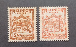 FRANCE COLONIE REUNION 1933 TAXE CAT YVERT N. 18-19 MNHL - Neufs