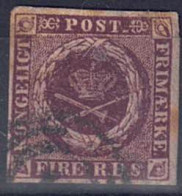 Dänemark 1851 - Kroninsignien, Nr. 1, Gestempelt / Used - Used Stamps