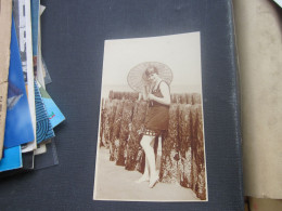 Westerland Seebad Swimsuirt Fashion With Parasol Old Photo Postcards - Mode