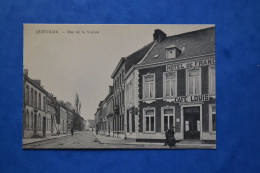 Quiévrain: Rue De La Station, Café Louis Et Hôtel De France Animée - Quiévrain