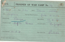 MEDICAL HISTORY - PRISONER OF WAR CAMP No. 356 - P.O.W. 320=CAMP356 ELDORET KENYA - EAST AFRICA - Documents