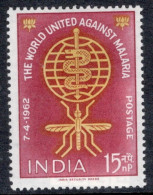 India 1962 Commemorative Stamp Issued To Champion Malaria Eradication In Mounted Mint. - Nuevos