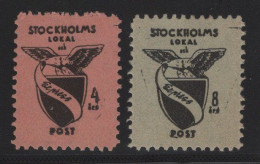 Suede - Poste Locale - Lot De 2 ** Neufs Sans Charniere - Stockholms - Local Post Stamps