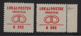 Suede - Poste Locale - Variete + Timbre Normal ** Neufs Sans Charniere - Sodertalje - Emisiones Locales