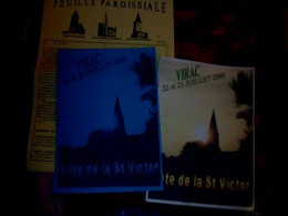 Virac 81 Programme De La Fête Paroissiale De La St Victor  Année 2000 - Programmes