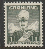 Greenland MNH 1938-1946 1o King Christian X SG1 - Ongebruikt