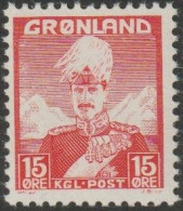 Greenland MNH 1938-1946 15o King Christian X SG5 - Nuovi