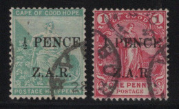 Cap De Bonne Esperance - Guerre Anglo-Boer - N°1 + N°2 Obliteres - Cote 275€ - Cap De Bonne Espérance (1853-1904)