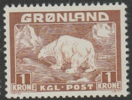 Greenland MNH 1938 1k Polar Bear MNH SG7 - Nuevos