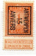 Préo Typo  ANVERS 13 - Typos 1912-14 (Löwe)