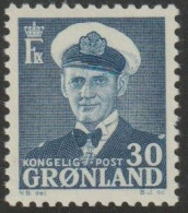 Greenland 1953 30o King Frederik IX MNH - Unused Stamps