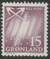 Greenland 1963 Northern Lights 15o MNH - Unused Stamps