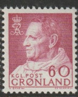 Greenland 1968 King Frederik IX 60o MNH - Nuovi