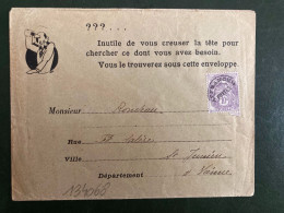 LETTRE TP PREO BLANC 10c + ILLUSTRATION + Inutile De Vous Creuser La Tête Pour Chercher Ce Dont Vous Avez Besoin. Vous L - 1893-1947