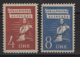 Suede - Poste Locale - Lot De 2 ** Neufs Sans Charniere - Alingsas - Local Post Stamps