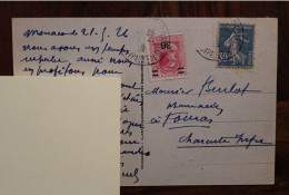 1926 Cpa Principauté De Monaco Monte Carlo Timbres Mixte Cover Pour Fouras - Brieven En Documenten