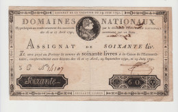 RARE - Assignat De 60 Livres  à Face Royale Daté Du 19 Juin 1791. - Assignate