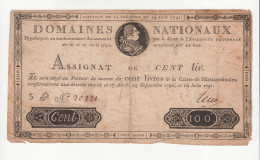 RARE - Assignat De 100 Livres à Face Royale Daté Du 19 Juin 1791. - Assegnati