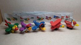 2000 Ferrero - Kinder Surprise - K00 102, 103, 104, 106 & 107 - Crazy Crazy Airbirds - Complete Set + 5 BPZ's - Monoblocs