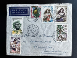 FRENCH POLYNESIA 1960 AIR MAIL LETTER PAPEETE TO HAMILTON 22-08-1960 POLYNESIE LETTRE - Covers & Documents