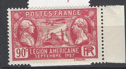 FRANCE 1927  TIMBRE 244 245 VISITE DE LA  LEGION AMERICAINE BUSTES DE MOTIER MARQUIS DE LAFAYETTE  ET WASHINGTON - Neufs