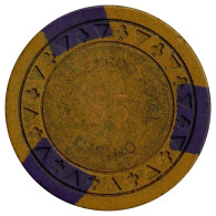 Casino Chip / Egypt / Cairo / Shepheards Hotel / 5 Dollar / Gambling - Casino