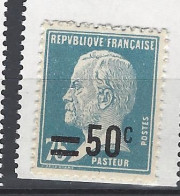 FRANCE 1926 1927  TIMBRE 219 TYPE PASTEUR  SURCHARGE NEUF SANS CHANIERE - Neufs