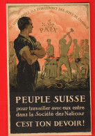 GCH-22  Politique Votation Sur L'initiative SDN Sociétés Des Nations. Peuple Suisse, C'est Ton Devoir. Non Circulé - Partiti Politici & Elezioni