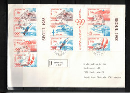Wallis Et Futuna 1988 Interesting Registered Letter - Olympic Games Seoul - Brieven En Documenten