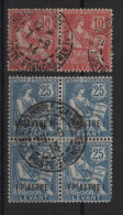 Levant - N°14 En Paire + N°17 Bloc De 4 - Obliteres - Cote +6€ - Used Stamps