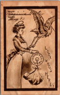 Birth Stork With Bay Being Weighed 1910 - Naissance