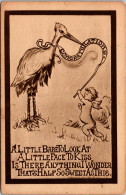Birth Stork With Young Angel 1910 - Naissance