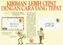 F1 : Malaysia Postman And Guidelines To Writing The Correct Postal Address Used Postcard - Poste & Facteurs