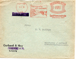 57119 - Deutsches Reich - 1931 - 25Pfg AbsFreistpl LEIPZIG - TRANSPORTE VON UND NACH ... -> Niederlande - Covers & Documents