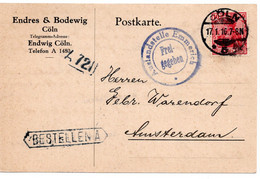56529 - Deutsches Reich - 1916 - 10Pfg Germania EF A Kte M Dt Zensur COELN -> Niederlande - Cartas & Documentos