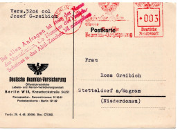 64627 - Deutsches Reich - 1943 - 3Pfg AbsFreistpl A DrucksKte BERLIN - DEUTSCHE BEAMTEN-VERSICHERUNG -> Stetteldorf - Lettres & Documents