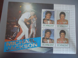 ST. VINCENT  MNH SHEET MICHAEL JACKSON  POP MUSIC - Chanteurs