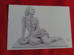 BELLE ILLUSTRATION ..."CROQUIS D'ETUDE POUR UNE STATUETTE".....(re) - Aslan