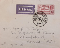 British India PAKISTAN 1929 KARACHI Airmail Cover To LONDON 8a Nice Cancellations On Front & Back Ex Rare - Pakistan