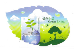 Hong Kong 2011 Green Living Earth Leaf Shaped S/S MNH - Nuevos