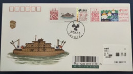 China Covers,The First Day Commemorative Postcard Of The Postage Label Of "The Chinese Ship~The Five Ya Ships" (Shanghai - Buste