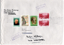 L65590 - Luxemburg - 1994 - MiF A Bf LUXEMBOURG -> Faeroer, Als "unbekannt Verzogen" Zurueck - Lettres & Documents