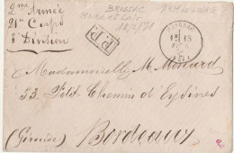 LETTRE EN PORT PAYE DE L'ARMEE DE LA LOIRE DU 18-02-1871 - Oorlog 1870