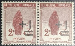 FRANCE 1922 - Y&T N°162 Paire - Orphelins De La Guerre- Neuf* - Neufs