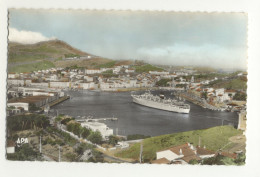 66/ CPSM - Port Vendres - Vue Panoramique Sur Le Port Et La Ville - Arrivée Du Courrier D'Algérie - Port Vendres