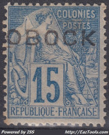 OBOCK : ALPHEE DUBOIS 15c BLEU N° 15 NEUF * GOMME AVEC CHARNIERE - Neufs